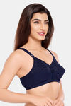 Juliet Double Layered Non-Wired Full Coverage Blouse Bra - Navy Blue — thumbnail 3
